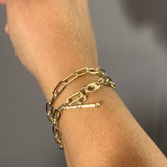 Loren Stewart x Curateur Gold Plated Brass 15" Double Wrap Toggle Bracelet - Picture 4 of 8